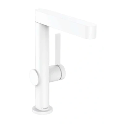 Afbeelding van Hansgrohe finoris eengreeps wastafelmengkraan 230 draaibare uitloop pushopen mat wit 76060700