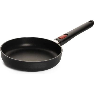 Afbeelding van Woll Eco Lite platte pan inductief Ø 20 cm, 5 cm hoog, met afneembare steel geschikt voor alle warmtebronnen, 100% gerecycled aluminium, ovenvast, zwart