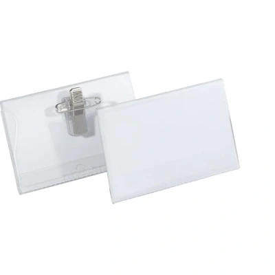 Afbeelding van Durable Naambadge 40x75 mm met combiklem, transparant