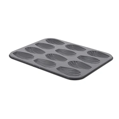Afbeelding van De Buyer Bakplaat met 12 Madeleine vormen, staal, grijs, 24,99 x 20,8 1,19 cm