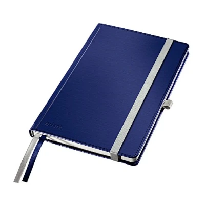 Afbeelding van Leitz Style Notitieboek met Harde Kaft 80 A5 Vel Gelijnd FSC Gecertificeerd Titanium Blauw