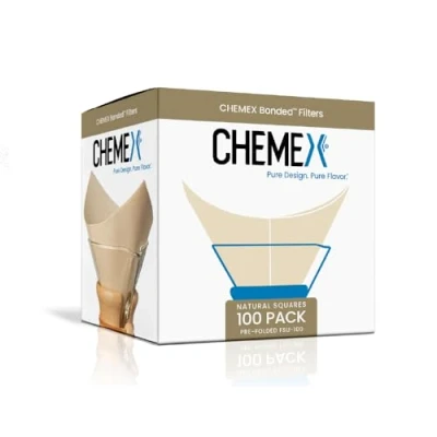Afbeelding van Chemex Filters Natural Squares (6 8 cups) 100 stuks