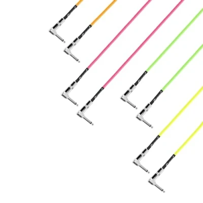 Afbeelding van Adam Hall Cables Pedalboard patchkabel met hoekjack TS, set van 4, 0,9 m