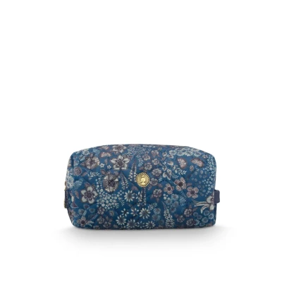 Afbeelding van Pip Studio Coco Make up Tasje Dames Toilettas Daisy Dreams Blauw 21.5x10x10.5cm