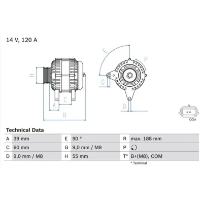 Afbeelding van Bosch Alternator/Dynamo 0 986 080 990