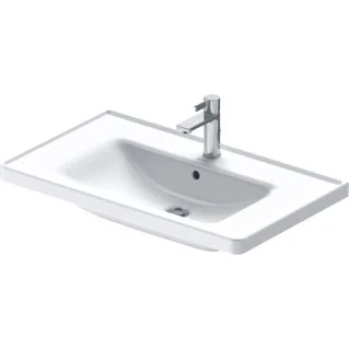 Afbeelding van Duravit D Neo wastafel 80x48x16.5cm 1 kraangat rechthoek Keramiek Wit