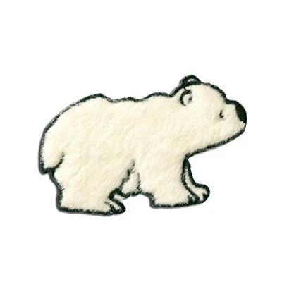 Afbeelding van Lapjes Appliqués Polar Bear Pluche overdrukplaatjes opzetstukken Applicaties opnaaien opstrijken Lap Patches, Maat: 7,9 x 5 cm