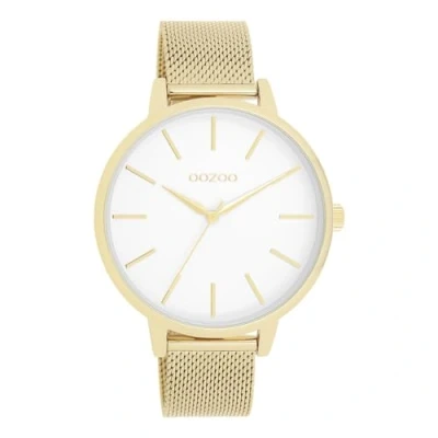 Afbeelding van goudkleurige OOZOO horloge met metalen mesh armband C11363