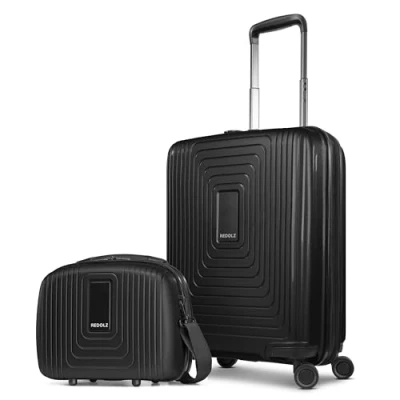 Afbeelding van Redolz Essentials 14 kofferset 2 stuks cabine trolley met stretch vouw &amp; beautycase