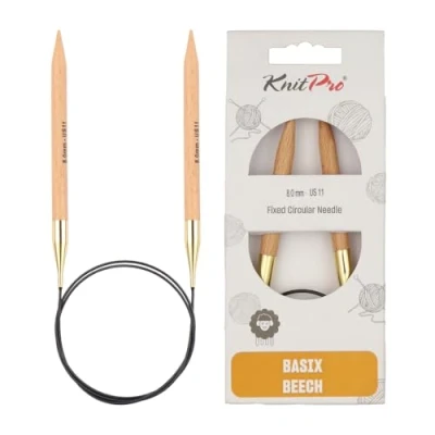 Afbeelding van KnitPro Basix rondbreinaald berkenhout natuur 80 cm 8 mm