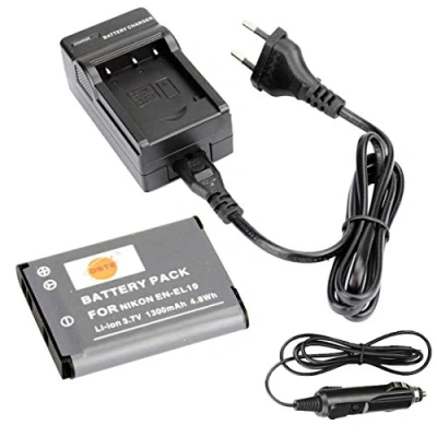 Afbeelding van DSTE® Vervangende batterij EN DC109E reisoplader compatibel met Nikon EL19 Coolpix S2500 S2600 S2700 S2750 S3100 S3200 S3300 S3400 S3500 S4100 S4150 S5200 S64000 S6500 S6600 S6900 als Sony NP BJ1