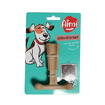Afbeelding van Aimé Hondenspeelgoed Bam Bone, botten voor honden, kip, 2 in 1 speelgoed, ultra duurzaam en robuust, op basis van bamboevezels, kleine 10 cm