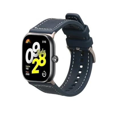 Afbeelding van kwmobile smartwatch bandje geschikt voor Xiaomi Redmi Watch 4 / Band 8 Pro polsband Armband fitnesstracker Siliconen en nylon horlogeband in donkerblauw