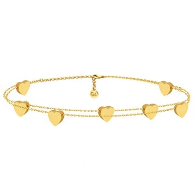 Afbeelding van Hart Armband Kleur voor Dames in Goud I Erearmband met Filigraan Harten Verstelbare Vriendschapsarmband