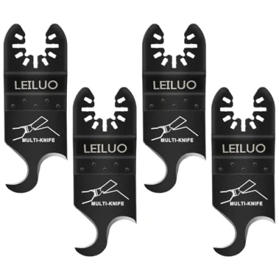 Afbeelding van LEILUO 4 delige haak Multifunctioneel gereedschap Tapijtdakpanmes met opbergtas Compatibel DeWalt Dremel Milwaukee en meer