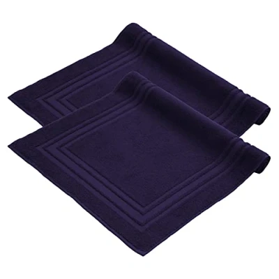 Afbeelding van Komfortec Badmat 2 stuks Zachte en Absorberende Douchemat 50x70 cm 100% Katoen Marineblauw