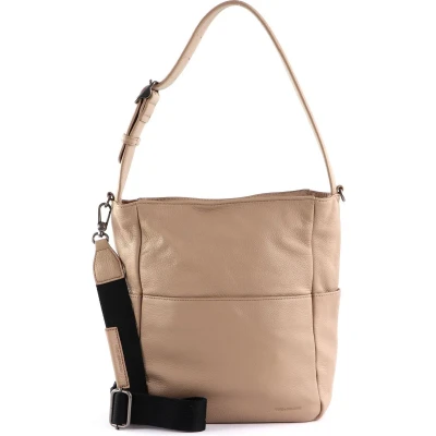 Afbeelding van FREDsBRUDER Leren Schoudertas Bandolin Small Hobo Sand Zwart
