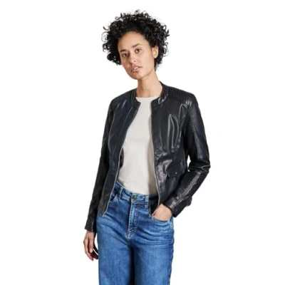 Afbeelding van Street One Imitatieleren jas, Dames, Maat: 36, Blau