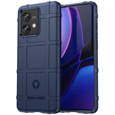 Afbeelding van Motorola Edge 40 Neo Hoesje Siliconen en TPU (zacht) iMoshion Backcover/Softcase Donkerblauw Telefoonhoesje Shockproof/Valbescherming Black