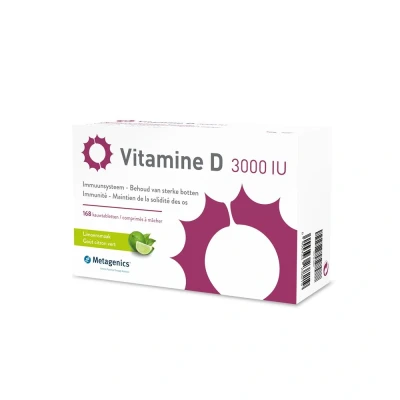 Afbeelding van Gratis Verzending: 2x Metagenics Vitamine D 3000Iu 168 kauwtabletten