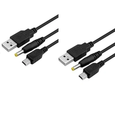 Afbeelding van WICAREYO 2 stuks oplaadkabel voor PSP, in 1 USB 2.0 data sync transfer power oplader kabel PSP 2000 3000