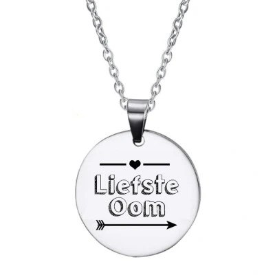 Afbeelding van Ketting RVS Rond Zilver Liefste Oom