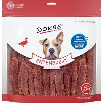 Afbeelding van DOKAS Eendenborst in schijven graanvrije premium snack voor honden van eendenborstfilet 1 x 900 g