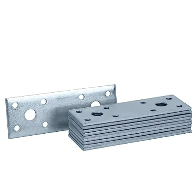 Afbeelding van HELPMATE 12 stuks platte connectoren 35 x 100 mm houten gegalvaniseerd &amp; blauw gepassiveerd verbindingsplaat met uitstekende corrosiebescherming, stabiel en duurzaam eenvoudige