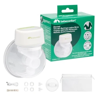 Afbeelding van Bebeconfort Discreet kolf apparaat, Elektrische borstkolf handsfree, Stil kolven (51 dB), 3 kolfmodi, 15 intensiteitsinstellingen, batterij die lang meegaat, Groot reservoir van 210 ml, Green