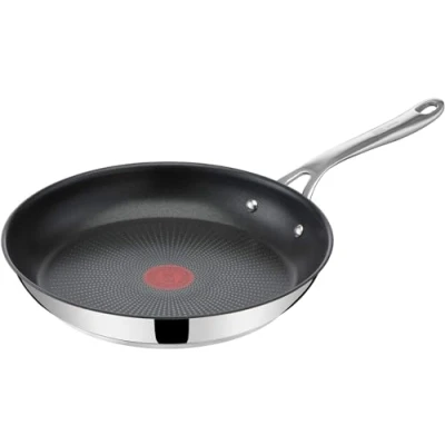 Afbeelding van Jamie Oliver by Tefal Cook&#039;s Direct E3040644 koekenpan 28 cm, 100% Veilige en Duurzame Coating, Roestvrijstaal, Thermo Signal™, Geklonken Handgreep, Alle Warmtebronnen inclusief Inductie