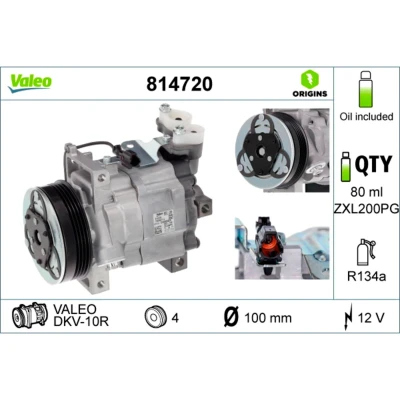 Afbeelding van Compressor, airconditioning VALEO 814720