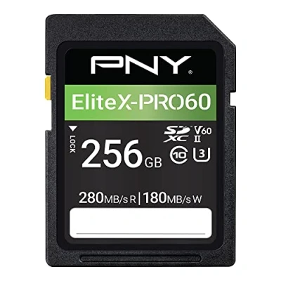 Afbeelding van PNY P SD256V60280EXP6 GE 256GB EliteX PRO60 Class 10 U3 V60 UHS II SDXC Flash Memory Card PRO 61
