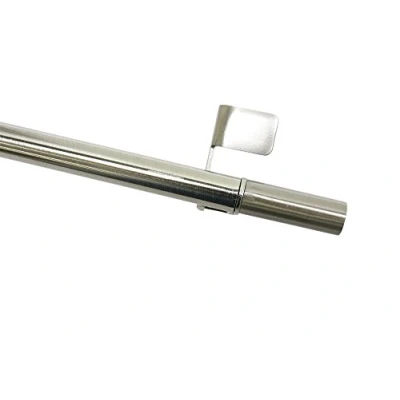 Afbeelding van GARDINIA Gordijnroede met klemsteunen, draaibaar, montage zonder schroeven en boren, Press&amp;Go Filigrano, cilinder, diameter: 8/10 mm, lengte: 50 80 cm, metaal, rvs look