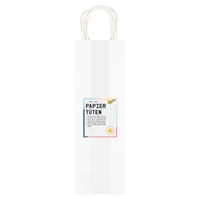 Afbeelding van Folia papieren kraft zak voor flessen, 110 g/m², wit, pak van 6 stuks zakjes