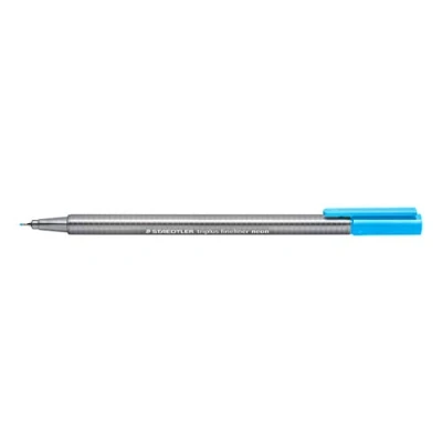 Afbeelding van Staedtler 334 301 Triplus Fineliner (driehoekig, superfijne, metalen punt, lijnbreedte ca. 0,3 mm, 10 stuks) neon blauw