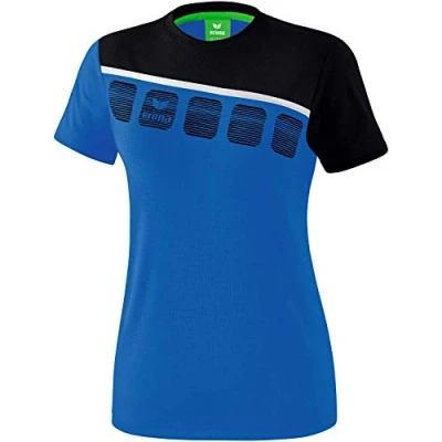 Afbeelding van Erima 5 C T shirt dames new royal/zwart/wit