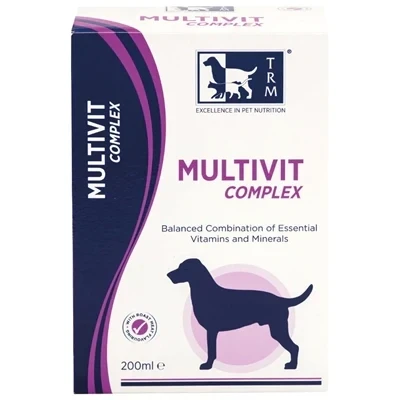 Afbeelding van TRM Multivit complex 200ml is een complete dagelijkse voeding met vitamines en sporenelementen voor honden