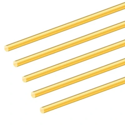 Afbeelding van iMeistek 5 stuks 6 mm messing stangen, 200 lengte massief ronde stang voor greeppennen RC modellen DIY ambachten