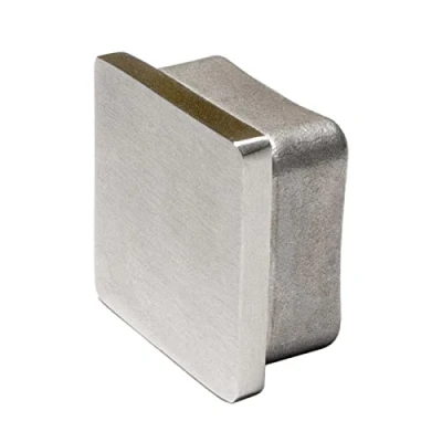 Afbeelding van PRIOstahl vierkante buisstop, afdekkap, buisdop 40 x 2 mm, 1 stuk, vlak, voor buizen als eindkap, afdekking, leuning, balustrade, buis van roestvrij staal V2A