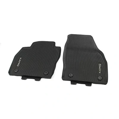 Afbeelding van Skoda 658061502 vloermatten voor alle weersomstandigheden, 2 x rubberen matten voor, zwart, met Kamiq opschrift