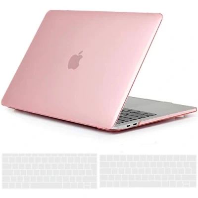 Afbeelding van TECOOL Case Hoes voor MacBook PRO 13 inch M2 2022 M1 2021 2020 2016 A2338 A2289 A2159 A1989 A1706, Slim Plastic Harde Koffer Bescherming Transparant Hardcase en EU Toetsenbord Cover, kristalroze