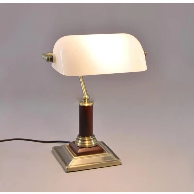 Afbeelding van Brilliant Bankir 92679/31 Tafellamp Halogeen E27 60 W Antiek messing