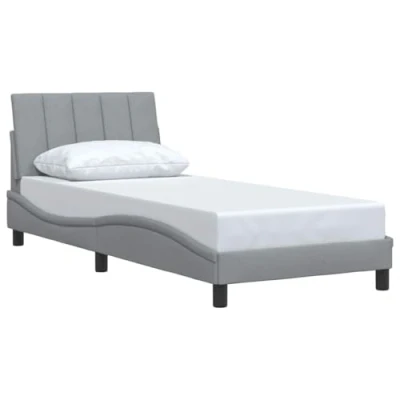 Afbeelding van Bedframe stof lichtgrijs 90x200 cm