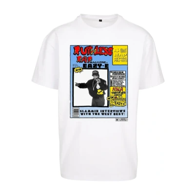Afbeelding van Mister Tee EAZY E RAP Magazine Tshirt print, Heren, Maat: XL, White