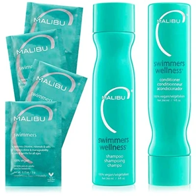 Afbeelding van Malibu C Swimmers Wellness Collection Shampoo 125ml + conditioner saches 4 x 5 g