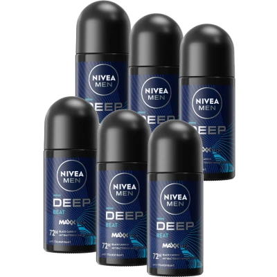 Afbeelding van 6x Nivea Men Deodorant Roller Deep Beat 50 ml