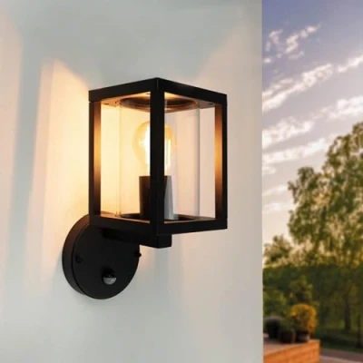 Afbeelding van Ledvion Wandlamp met Senor Zwart, IP44, E27, Zwarte Buiten, LED Wand lamp, Buitenlamp