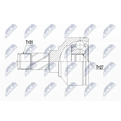 Afbeelding van Homokineet reparatie set, aandrijfas NTY NPW VV 106