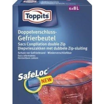 Afbeelding van 8x Toppits Safeloc Zip Diepvrieszakken 8 liter 6 stuks