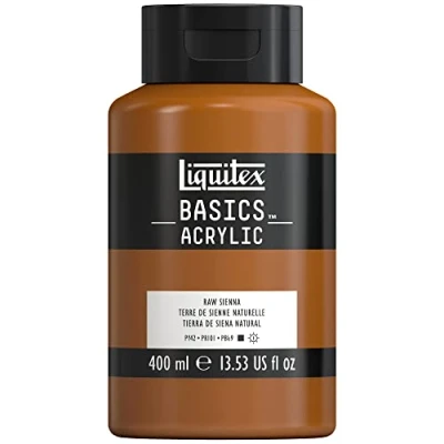 Afbeelding van Liquitex Basics 8870331 Monopigmenteerde acrylverf, kunstenaarspigmenten, lichtecht, gemiddelde viscositeit, archiefkwaliteit, zijdeglanzende afwerking, 400ml Raw Sienna
